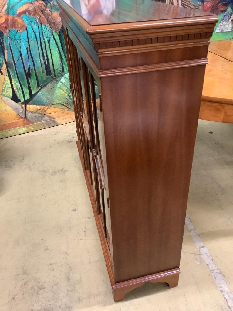 A George III mahogany bureau cabinet, length 111cm, depth 58cm, height 217cm